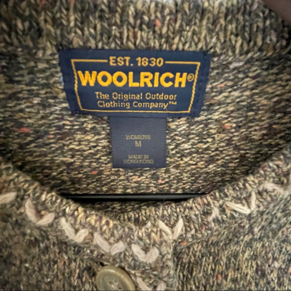 Woolrich Olive Green Marled Button-Up Cardigan - Picture 6 of 7